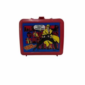 Vintage 1980s Dick Tracy Plastic Lunchbox Set With Thermo by Aladdin Collectible
